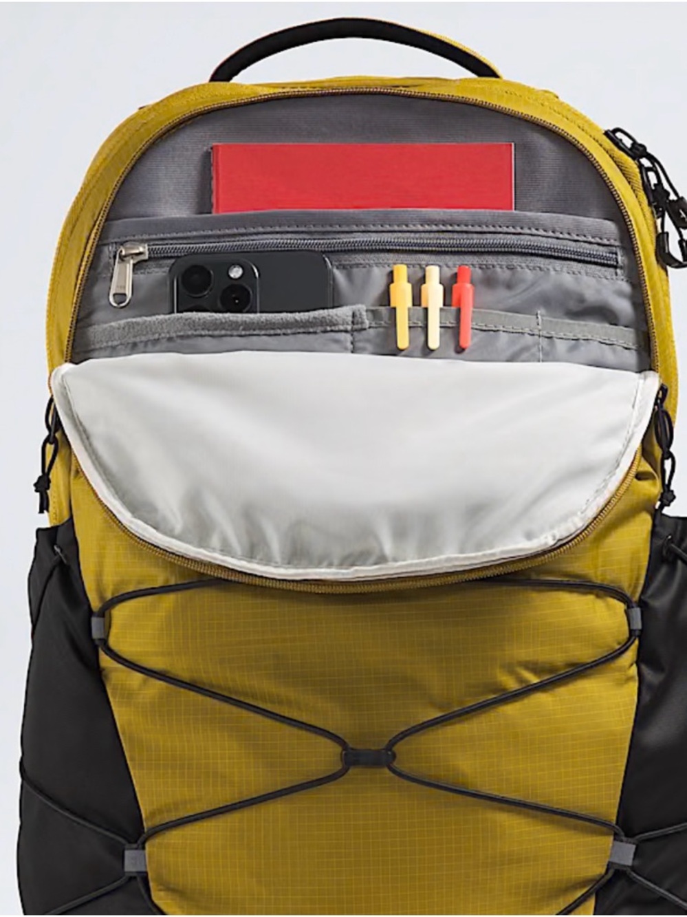 The North Face Borealis Backpack Organization Travel Hiking School Green Black - Picture 4 of 12